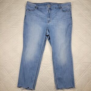 Old Navy High Rise Straight distressed‎ blue jeans size 24